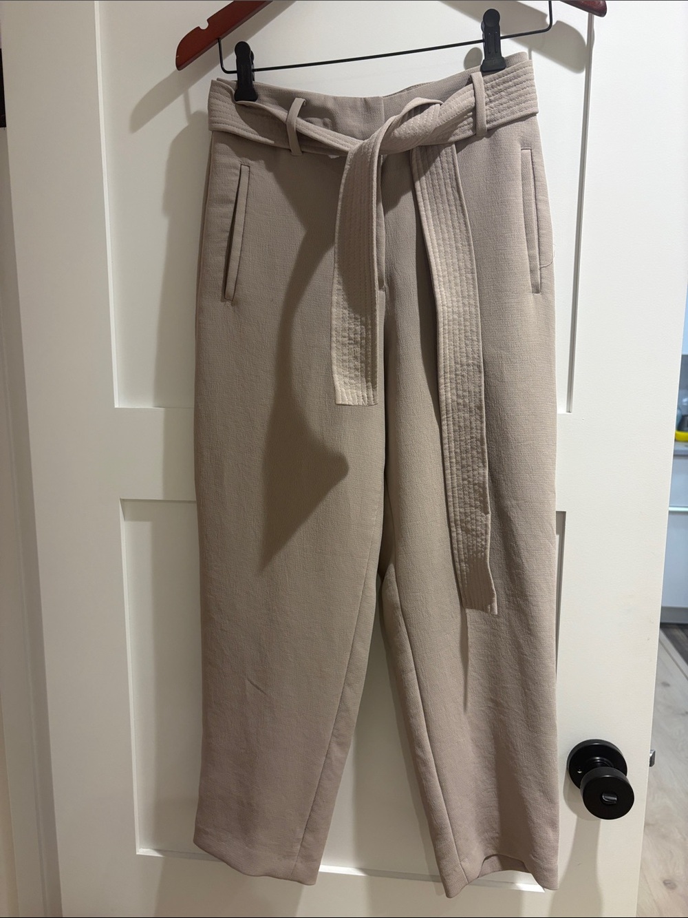 Wilfred Neutral Tie-Waist Straight Leg Trousers - Picture 1 of 3